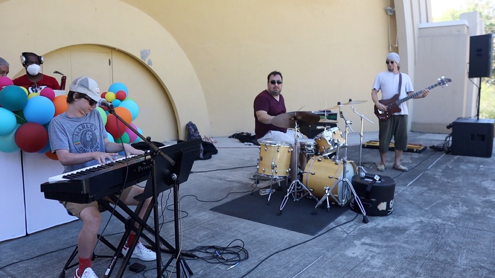 Musicians performing on stage
