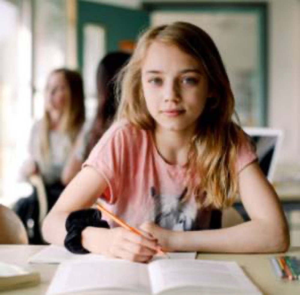 Student participating in an education program